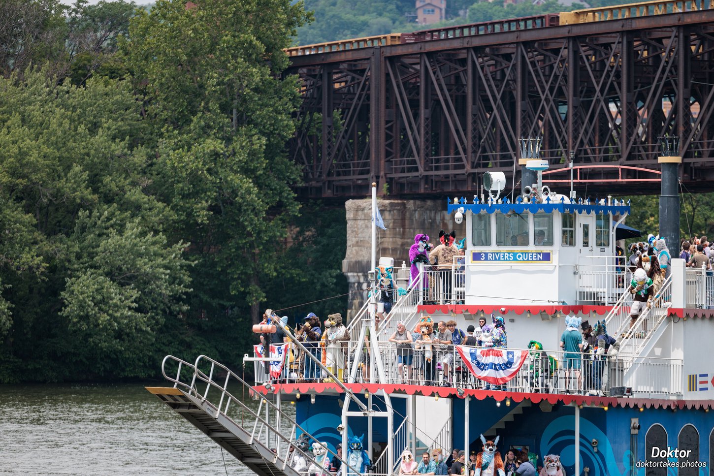 The Gateway Clipper Fleet's ship "3 Rivers Queen" with fursuiters on board.